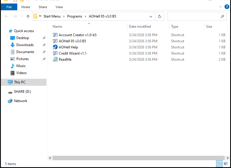 Start Menu Shortcuts